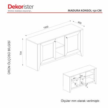 Dekorister Madura Konsol Safir - Hazeran 150 cm