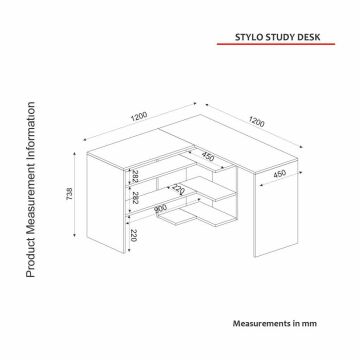 Dekorister Stylo Çalışma Masası Beyaz