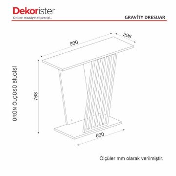 Dekorister Gravity Dresuar Siyah - Mermer