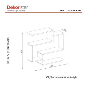 Dekorister Porto Duvar Rafları Beyaz