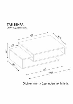 Dekorister Tab Orta Sehpa Beyaz-Kırmızı