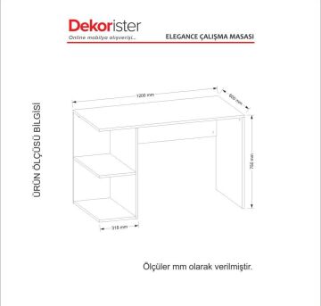 Dekorister Elegance Çalışma Masası Beyaz-Ceviz