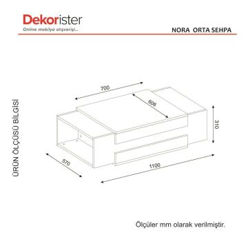 Dekorister Nora Orta Sehpa BEYAZ-CEVİZ