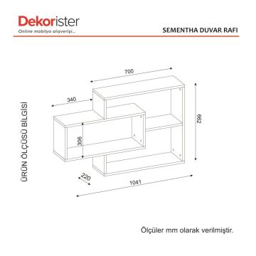 Dekorister Sementha Duvar Rafı Beyaz-Ceviz