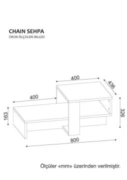 Dekorister Chain Orta Sehpa Beyaz-Ceviz