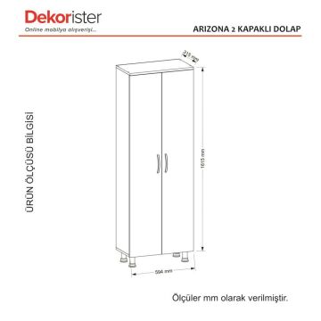 Dekorister Arizona 2 Kapaklı Çok Amaçlı Banyo Dolabı