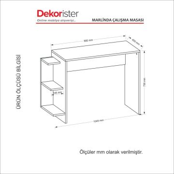 Dekorister Marlinda Çalışma Masası Beyaz