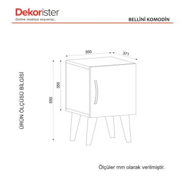 Dekorister Bellini 1 Kapaklı Komodin Beyaz-Ceviz