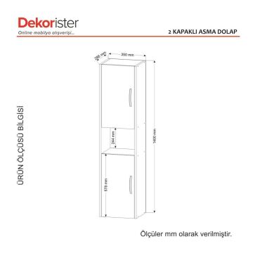 Dekorister 2 Kapaklı Asma Banyo Dolap