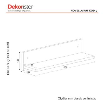 Dekorister Novella K5  Duvar Rafı Beyaz