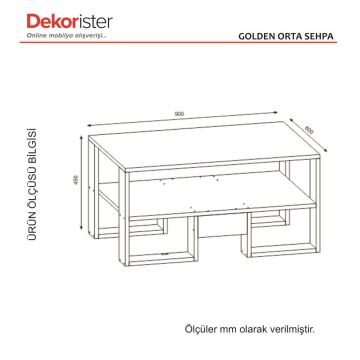 Dekorister Golden Orta Sehpa Beyaz-Ceviz