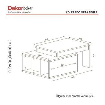 Dekorister Kolerado Orta Sehpa Beyaz-Ceviz