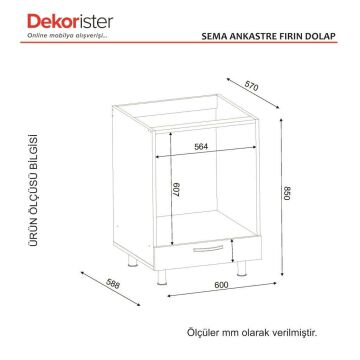 Dekorister Sema Ankastre Fırın Dolabı Beyaz