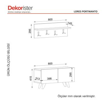 Dekorister Lores Portmanto Beyaz-Ceviz