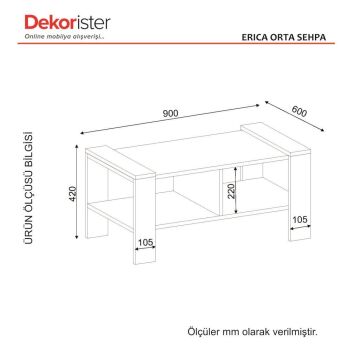 Dekorister Erica Orta Sehpa Beyaz-Ceviz