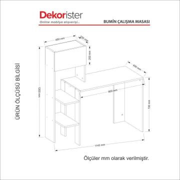 Dekorister Bumin Çalışma Masası Beyaz-Ceviz