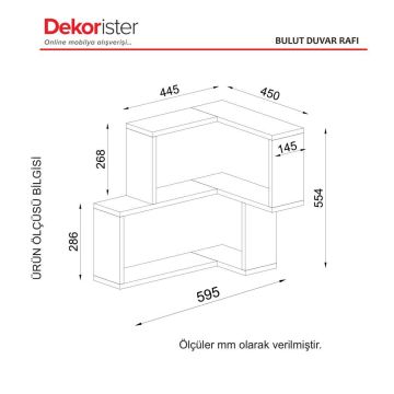 Dekorister Bulut Köşe Duvar Rafı Beyaz