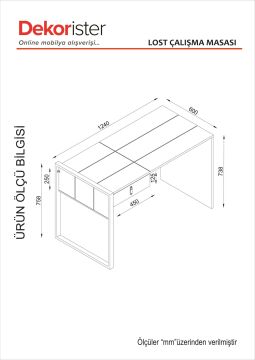 Dekorister Exclusive Lost Metal Çalışma Masası Ceviz