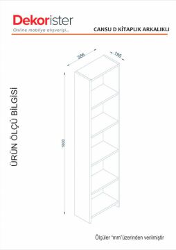 Dekorister Cansu D 5 Raflı Kitaplık Beyaz