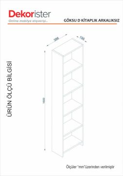 Dekorister Göksu D 5 Raflı Kitaplık Beyaz
