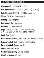 Warn VRX 45 4500 LB ATV UTV Vinci 101045