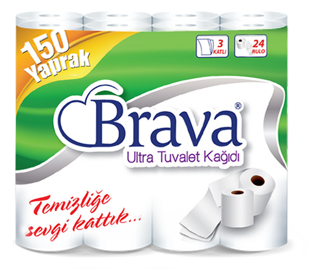 3 Katlı Brava Ultra Tuvalet Kağıdı 24'lü x 3 Pk.
