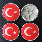 Kırmızı Türk Bayrağı Jant Göbeği 6.5 Cm