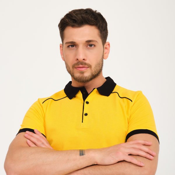 Sarı Siyah Çift Renk Polo Yaka İş Tişörtü