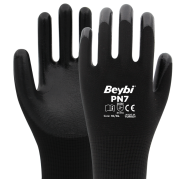 Beybi Pn7 Siyah Polyester Örme Nitril Eldiven