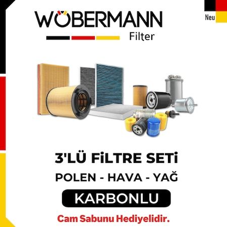 Wöbermann Opel Astra J 1.6 Filtre Bakım Seti 2010-2016 3'lü Karbonlu