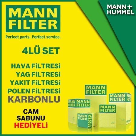 Toyota Auris 1.4 D4D Mann-Filter Filtre Bakım Seti 2007-2018