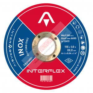 INTERABRASIV 115x2.5 Inox Kesici Taş 10 lu paket