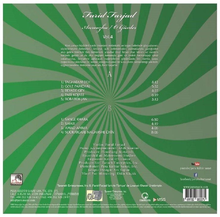 FARID FARJAD - ANROOZHA / O GÜNLER VOL.4 (LP)