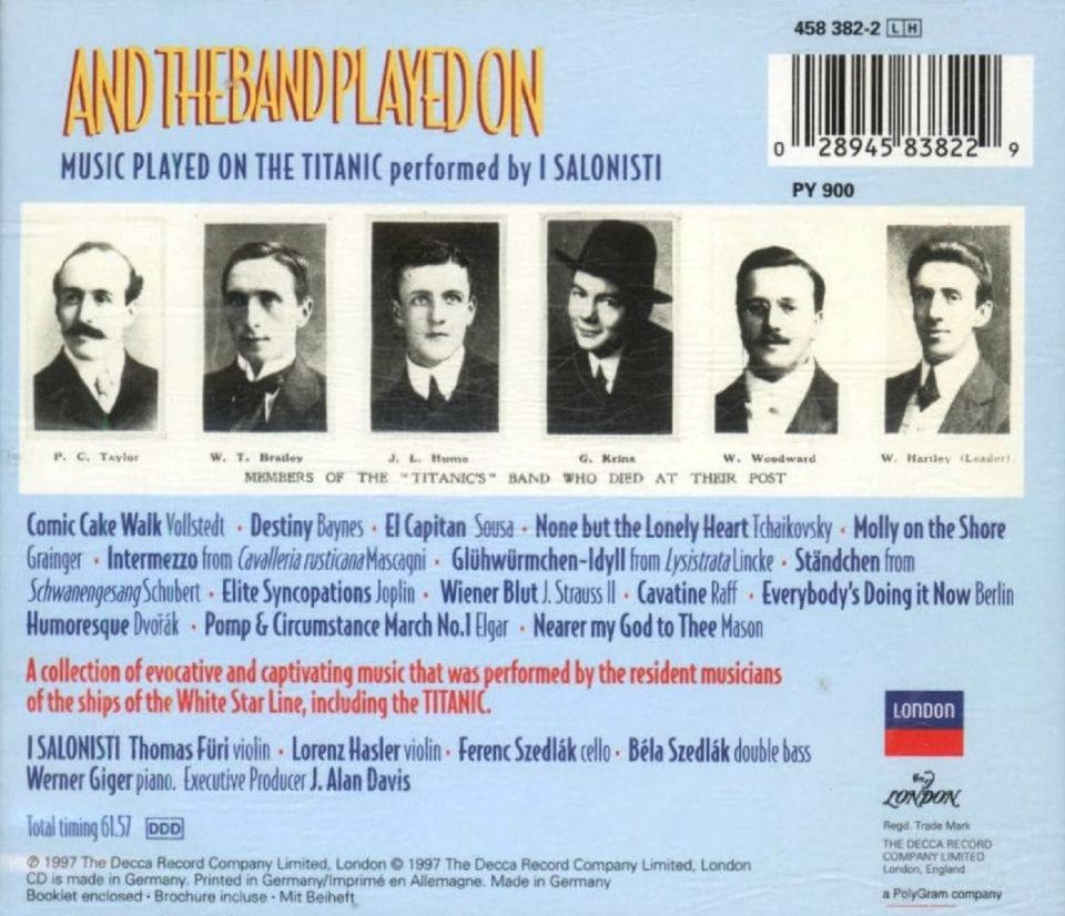 I SALONISTI - AND THE BAND PLAYED ON THE TITANIC (CD) (1997)