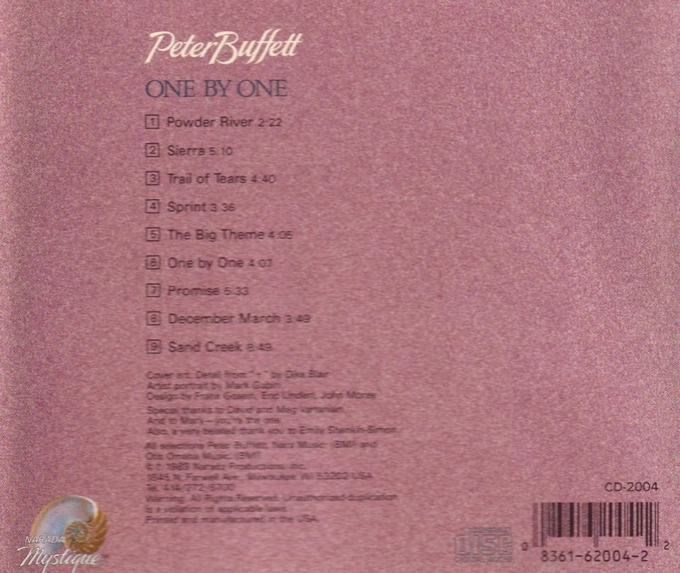 PETER BUFFETT - ONE BY ONE (CD) (1989)
