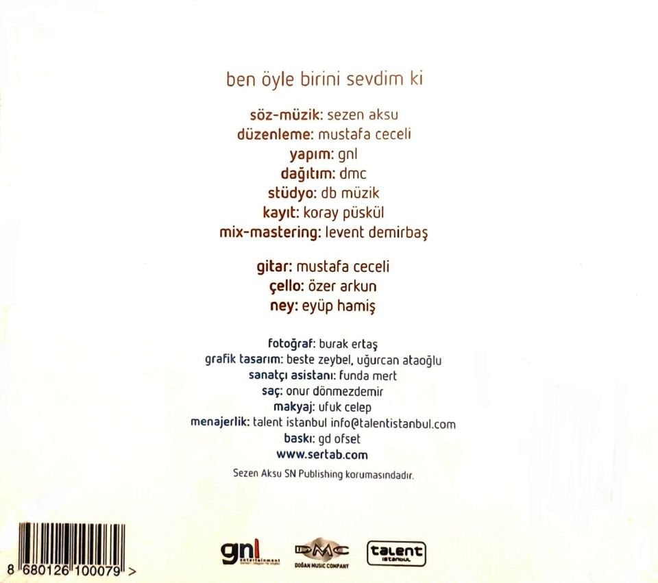 SERTAB ERENER - BEN ÖYLE BİRİNİ SEVDİM Kİ (CD) (2014)