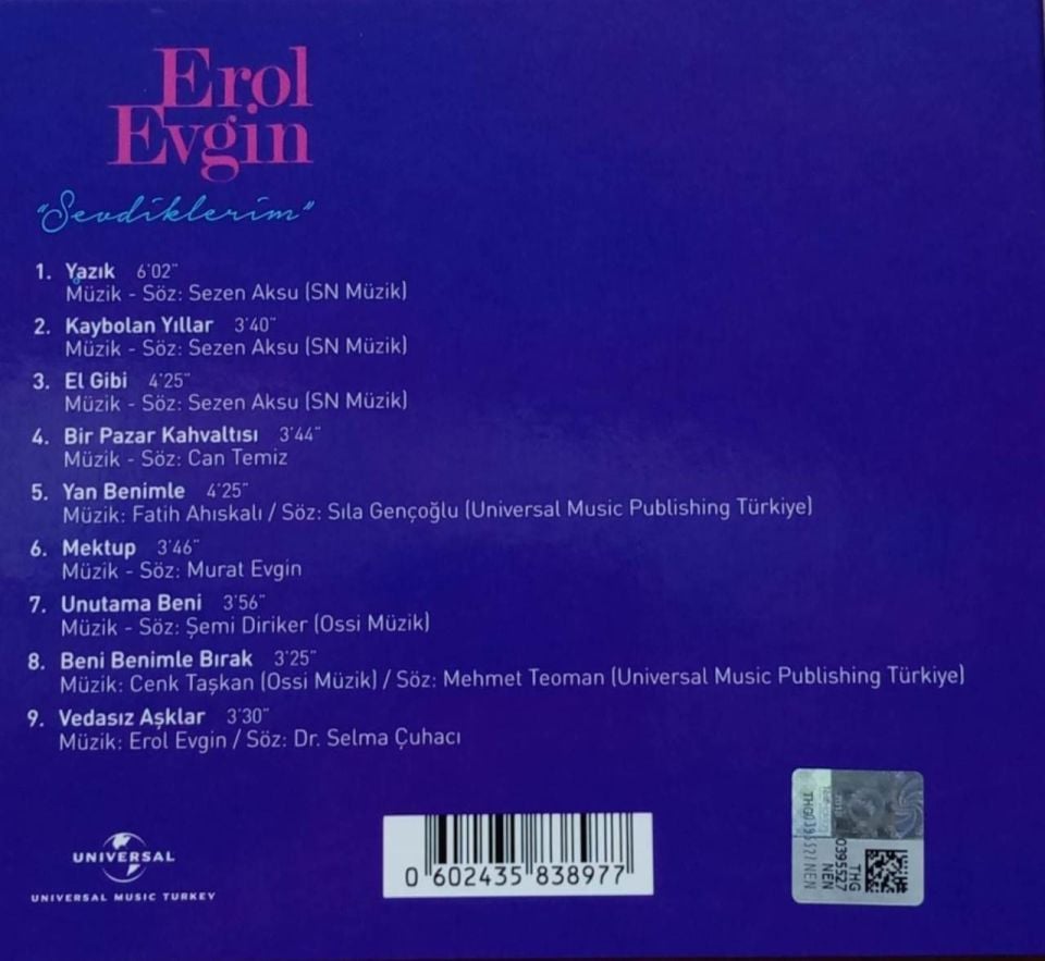 EROL EVGİN - SEVDİKLERİM (AKUSTİK) (CD)