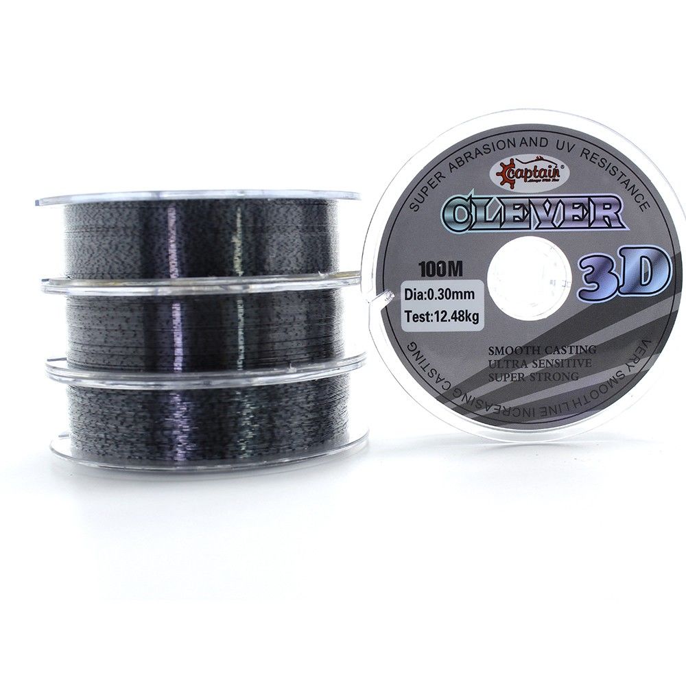 Captain Clever 3D Smooth100mt Monofilament Misina Black Kamou