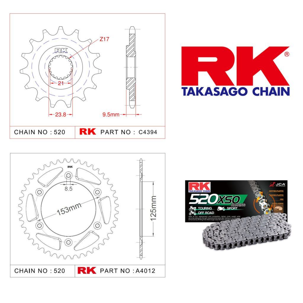 HONDA CRF 450 X ZİNCİR DİŞLİ SETİ RK JAPON