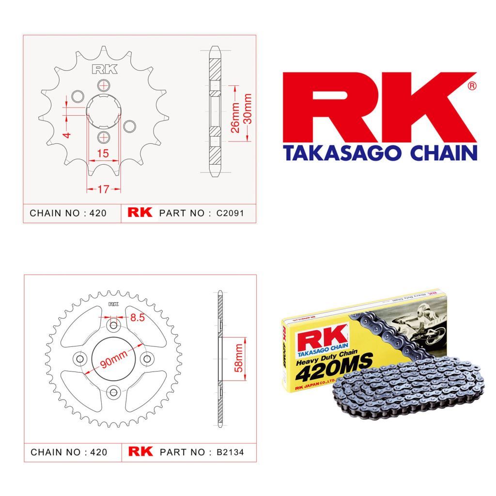 HONDA MSX 125 ZİNCİR DİŞLİ SETİ RK JAPON