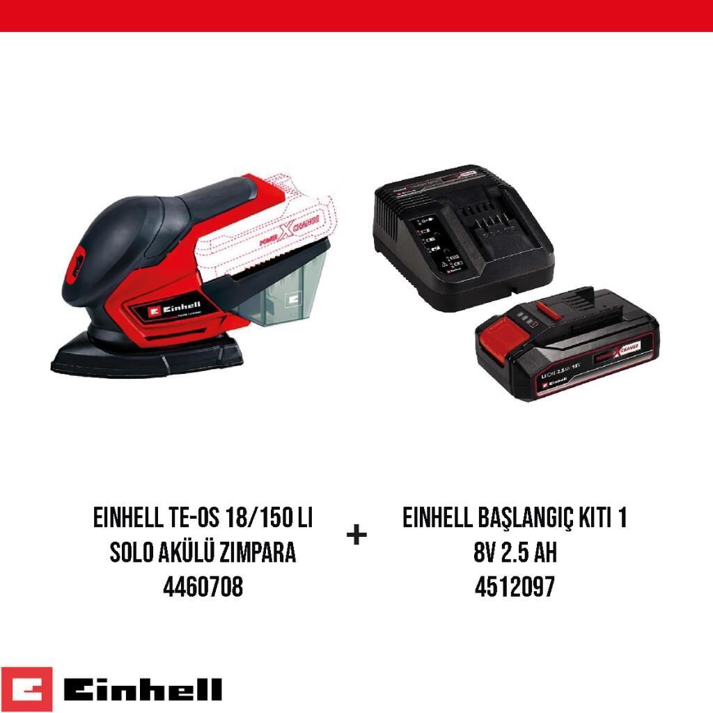 Einhell TE-OS 18/150 Li Akülü Zımpara ve Başlangıç Kiti Seti