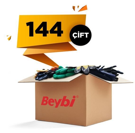 Beybi B-FLEX 110 Nitril Kaplı Likralı Örme Eldiven 1 Koli (144 Adet)