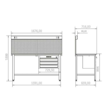 İzeltaş 8500346001 Panolu Servis Masası