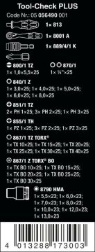 WERA 05056490001 Check Plus Lokmalı Cırcır Kollu Bits Set