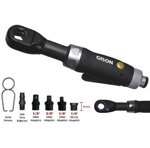 Gison GP-854J 1/4'' 6.35 mm Havalı Cırcır Kolu