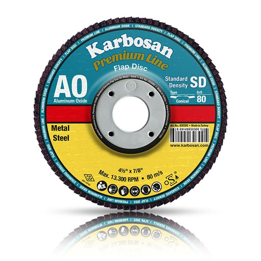 Karbosan 180mm 80Kum AO Premium Line Flap Disk
