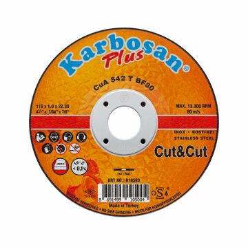 Karbosan Cut & Cut Plus İnce Kesme Diski 115 x 1.0 x 22.23