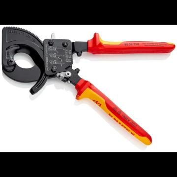 Knipex 9536250 Cırcır Mekanizmalı Kablo Makası