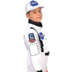 Herkese Kostüm Astronot Çocuk Meslek Kostümü Beyaz 5-6 Yaş