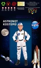 Herkese Kostüm Astronot Çocuk Meslek Kostümü Beyaz  9-10 Yaş